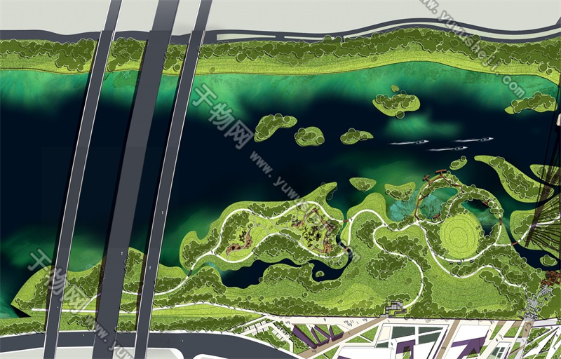 【于物设计】AECOM专属生态湿地公园分段彩平图一