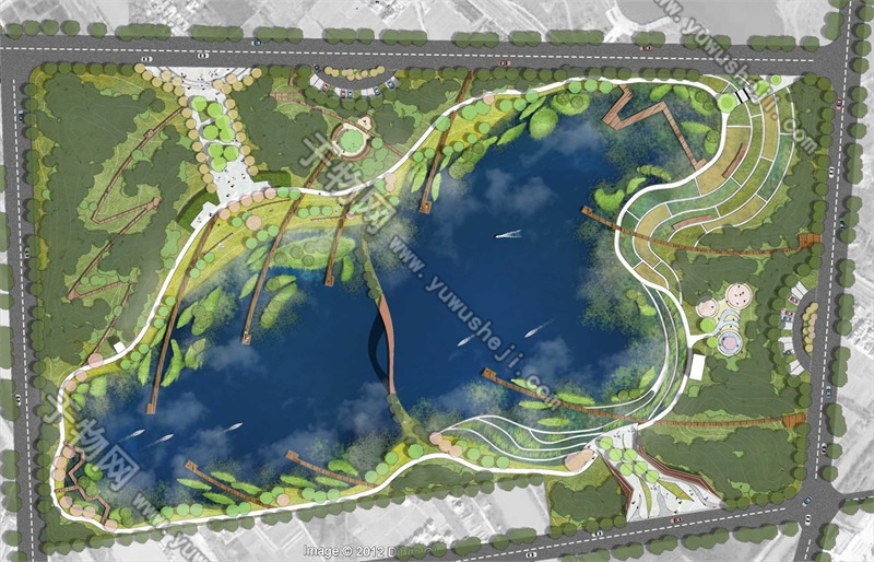 【于物设计】滨水湿地景观设计彩平图